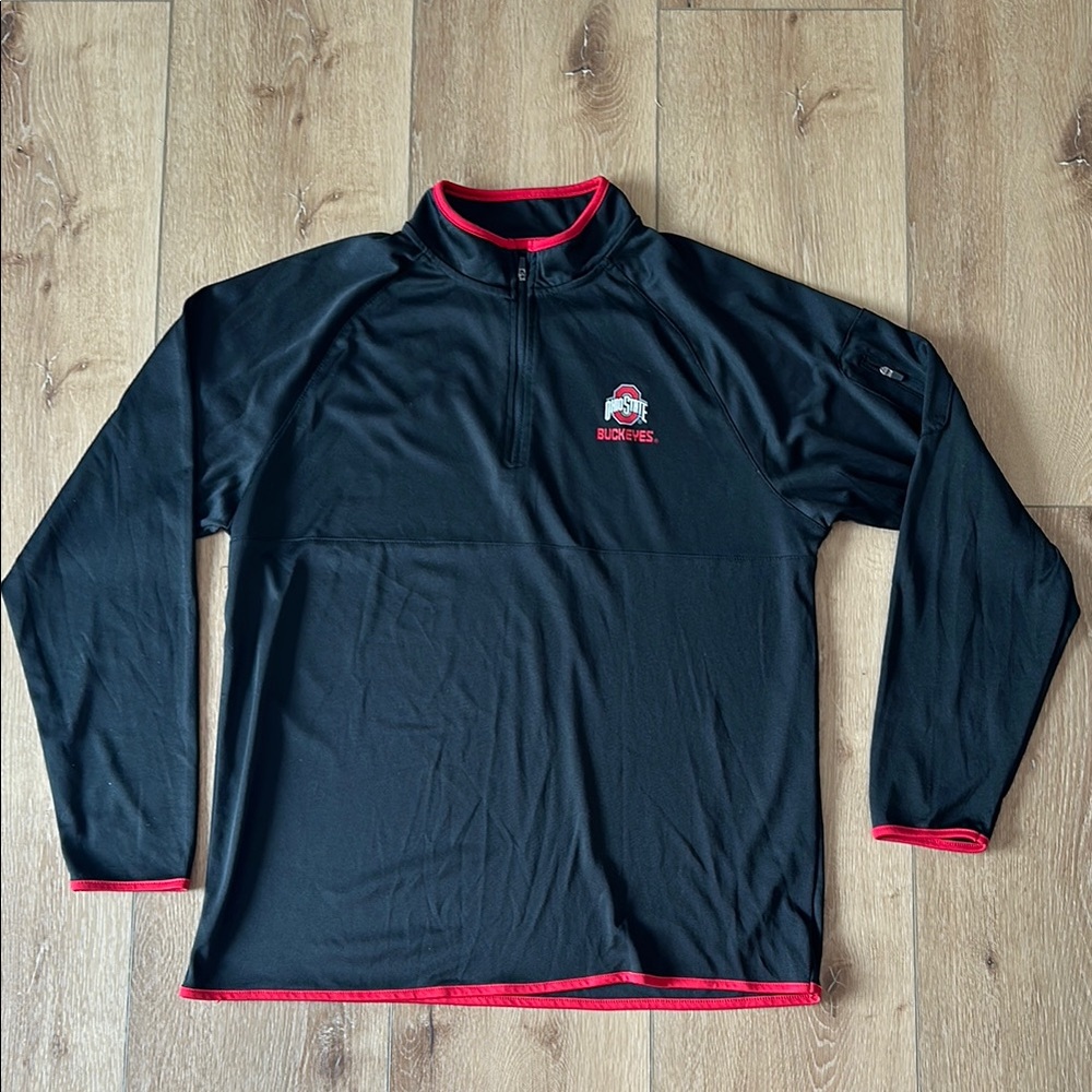 Colosseum Black and Red Rash Ohio State 1/4 zip